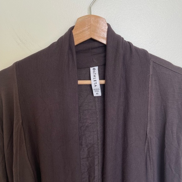 Athleta NWOT Paranayama Restore Wrap Knit Cardigan Brown - Picture 5 of 8